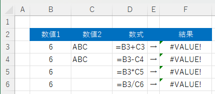 #VALUEの表示