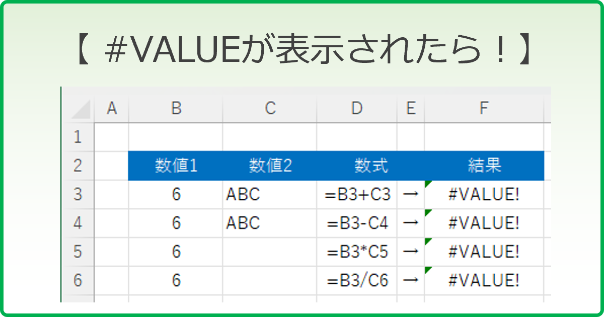 VALUEが表示されたら