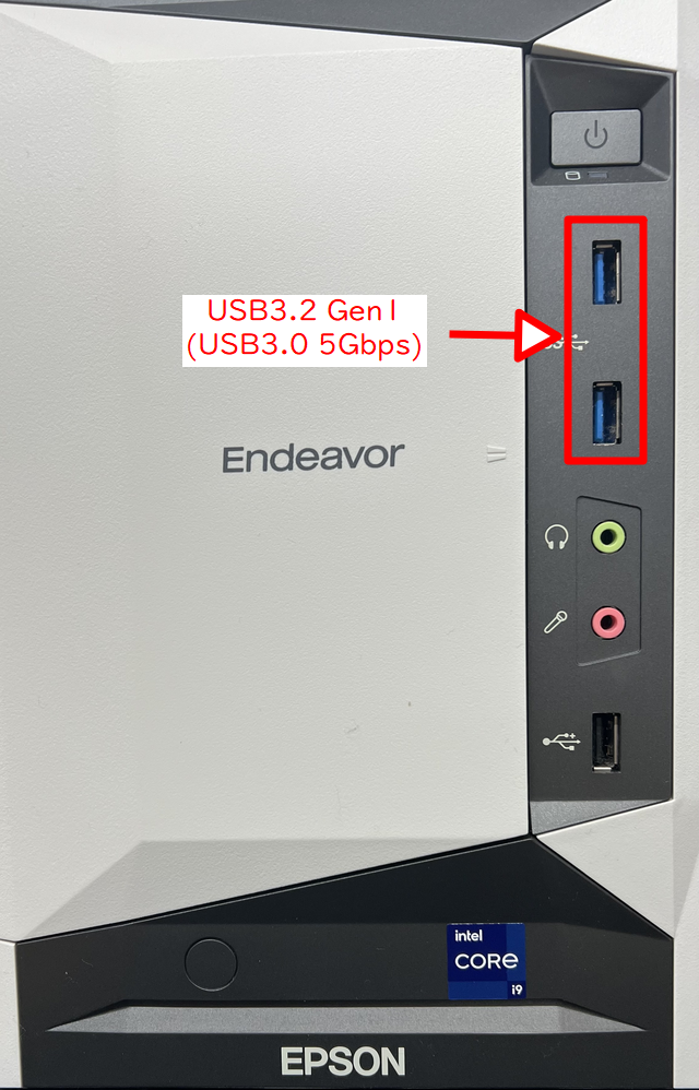 TYPE-A（青）・・USB3.2 Gen1前面