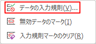 データ入力規則リボン