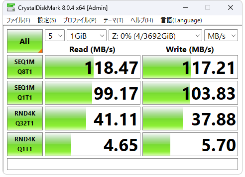 LS710D：1.0Gbpsベンチマーク